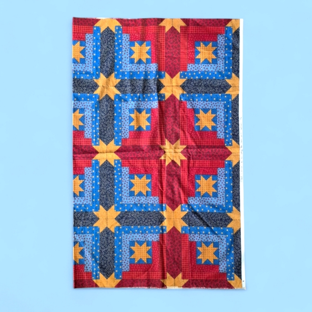 Vintage Christmas blocks pattern cotton Quilt fabric by Ro Gregg for Fabri-Quilt